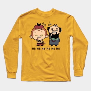 Chuckling Tiny Wukong and Wujing Long Sleeve T-Shirt